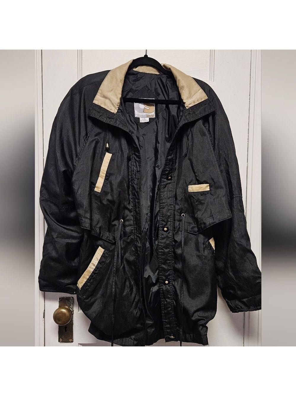 Y2K Current Seen BLACK & GOLD Windbreaker Jacket Size L